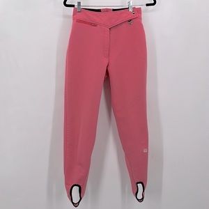 Obermeyer Vintage Wool Blend Pink Stirrup Ski Pants Size 10R fits like 6R